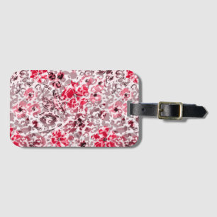 Floral ,leopard,Red and white , red, white, spotte Luggage Tag