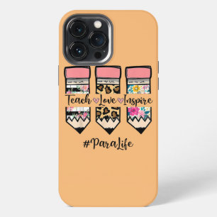 Floral Leopard Teach Love Inspire Para Life Para iPhone 13 Pro Max Case
