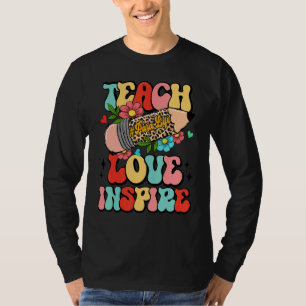 Floral Leopard Teach Love Inspire Para Life Para T T-Shirt