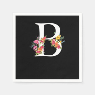 Floral Letter B Alphabet Flower Napkin