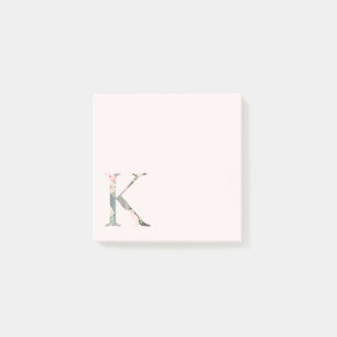 Floral Letter "K" Monogram Notes