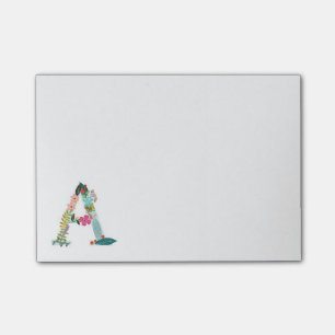 Floral Letter Monogram Initial - A Post-it Notes