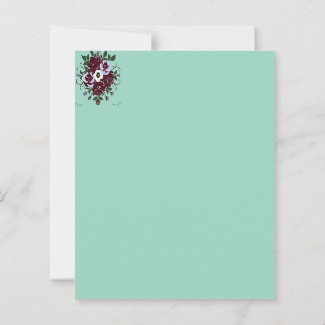 Floral Letter Paper – Violet Bouquet (Back)