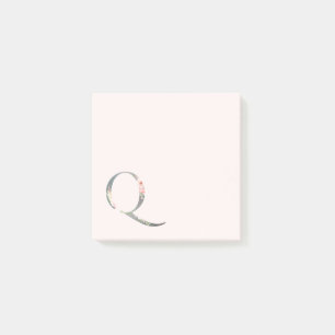 Floral Letter "Q" Monogram Notes