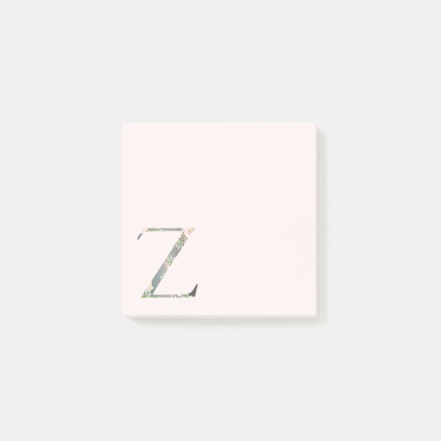 Floral Letter "Z" Monogram Notes (Front)