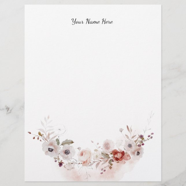 Floral  Letterhead (Front)