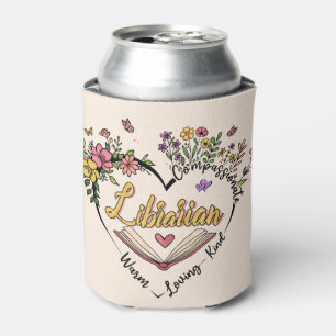 Floral Librarian Heart Can Cooler