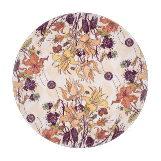 Floral Light Raster Illustration Cutting Board