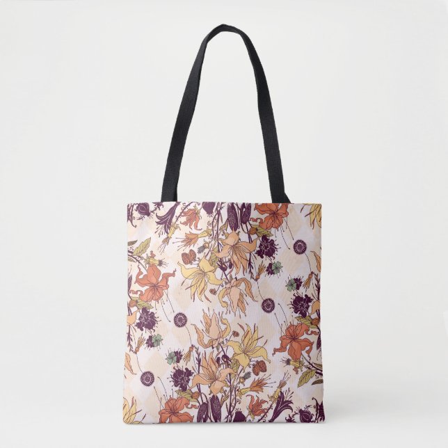 Floral Light Raster Illustration Tote Bag (Front)