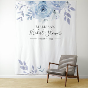 Floral Lilac Bridal Shower Photo Booth Backdrop Tapestry