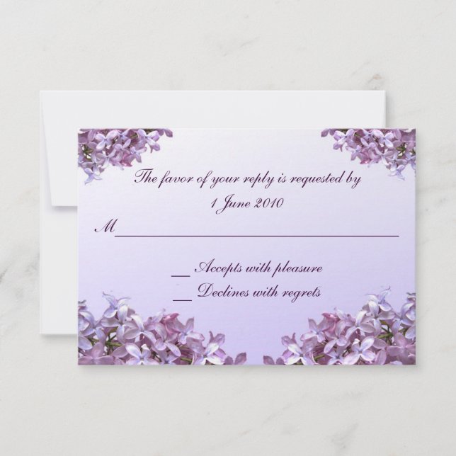 Floral Lilac Flowers RSVP Wedding (Front)