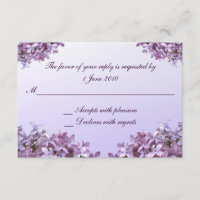 Floral Lilac Flowers RSVP Wedding