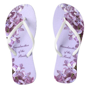 Floral Lilac Flowers Wedding Grandmother of Bride Jandals