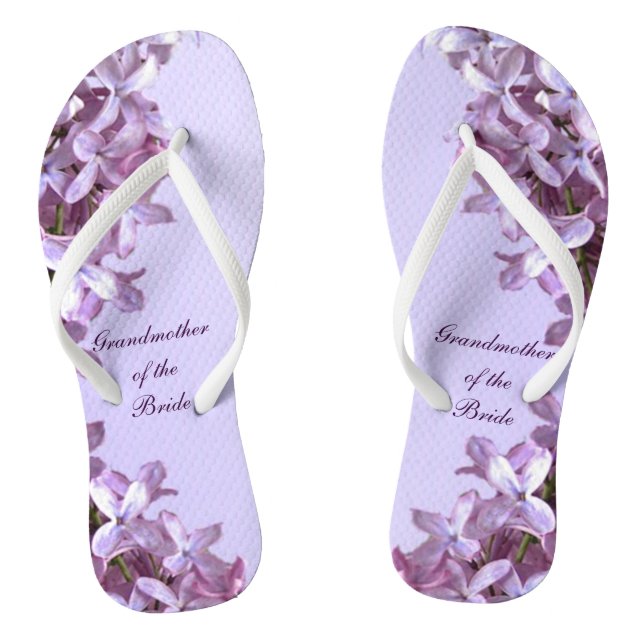 Floral Lilac Flowers Wedding Grandmother of Bride Jandals (Footbed)