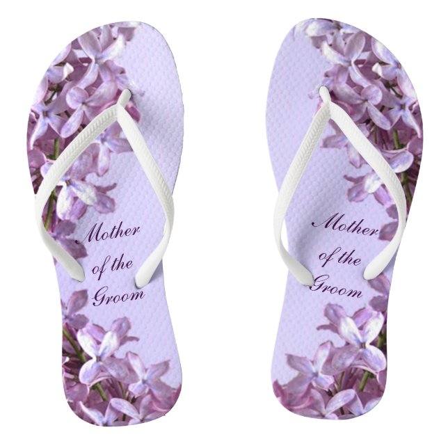 Floral Lilac Flowers Wedding Mother of the Groom Jandals (Footbed)