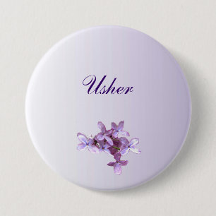 Floral Lilac Flowers Wedding Usher Pin