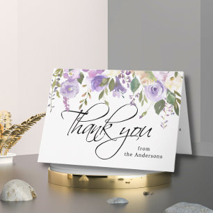 Floral Lilac Funeral Sympathy Thank You   Photo
