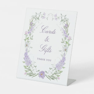 Floral Lilac Lavender Frame Cards & Gifts Pedestal Sign