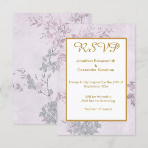 FLORAL LILAC PURPLE VINTAGE WEDDING RESPONSE RSVP INVITATION