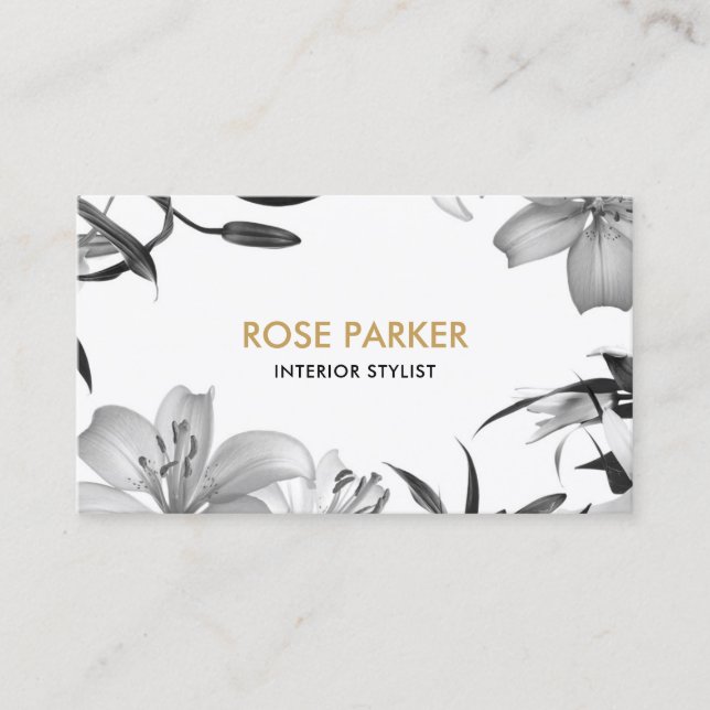 Floral Lilies Business Card (Front)