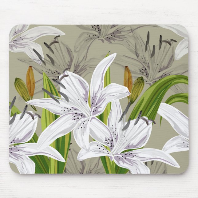 Floral Lilies Mouse Pad (Front)