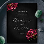 Floral Lilly Dark Gothic Wedding Save the Date<br><div class="desc">Planning a gothic wedding? These dark and moody wedding save the dates are a perfect find for your non traditional event! Individually customisable wedding save the dates with vibrant lily flowers, calligraphy scripts and a compelling gothic aesthetic will help you make an unforgettable impression on your special day. This style...</div>
