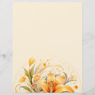 Floral Lily Stationery