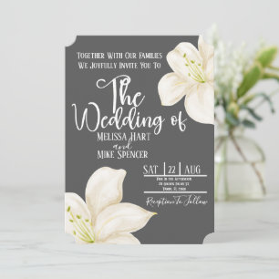 Floral Lily Wedding Invitation 