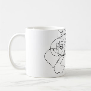 Floral Line Art: Minimal Woman. Coffee Mug