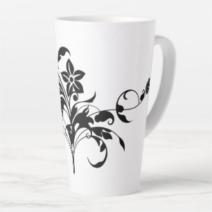 floral-line-art-silhouette-design latte mug