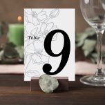 Floral Line Art Wedding Table Number Card<br><div class="desc">Elegant and modern wedding table number card featuring delicate floral line art on a soft neutral background. The minimalist botanical illustration adds a romantic and refined touch to your reception décor, while the bold table number ensures guests can easily find their seats. Perfect for garden weddings, modern minimalist celebrations, botanical...</div>