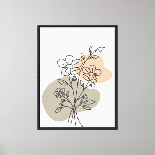 Floral Line Drawing Wall Art – Modern Boho Botanic