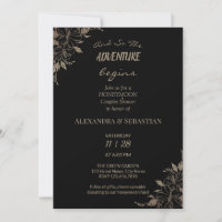 Floral Lines Grass Honeymoon Shower Invitation