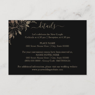 Floral Lines Wedding Details Insert Card