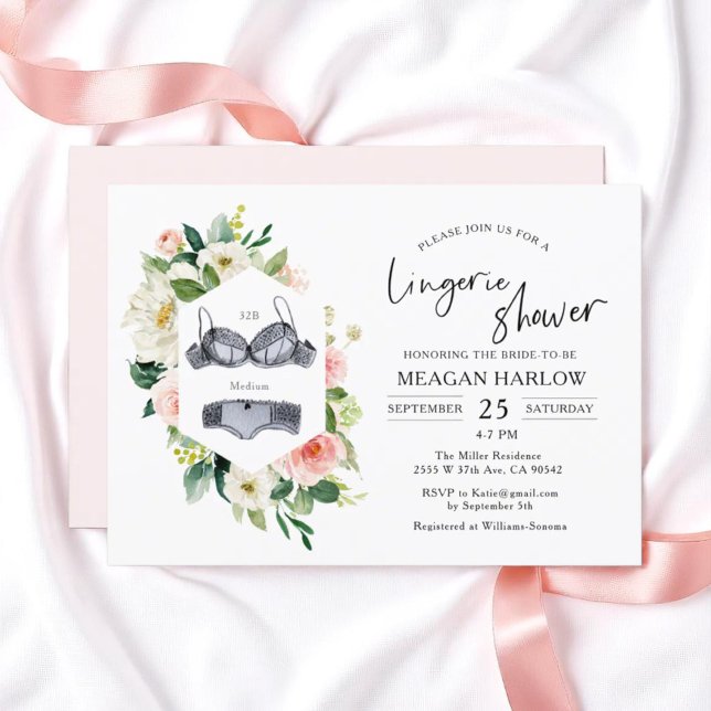 Floral Lingerie Shower Underwear Party Invitation (Creator Uploaded)