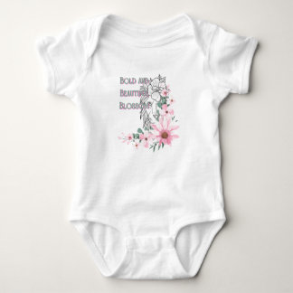 Floral Lion Baby Bodysuit. Baby Bodysuit