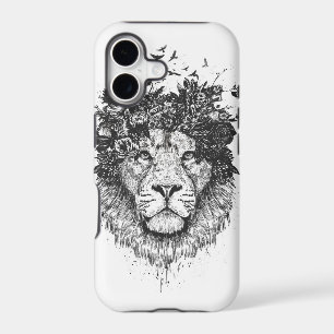 Floral lion (blackandwhite)
