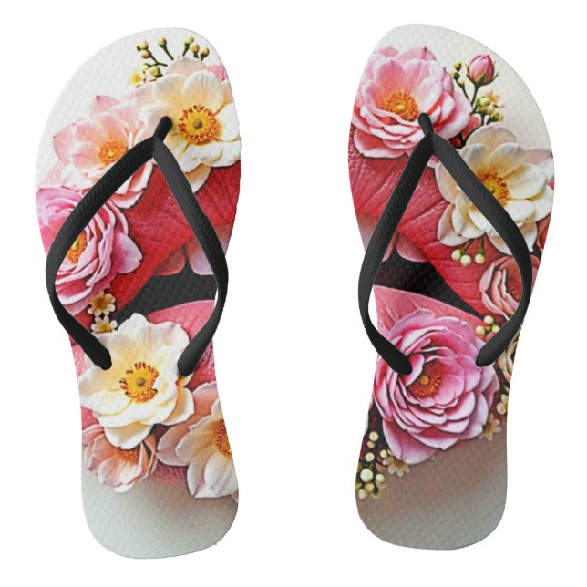Floral Lips Artistry Jandals (Footbed)