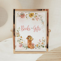 Floral Little Cowgirl Baby Shower Books and Gifts