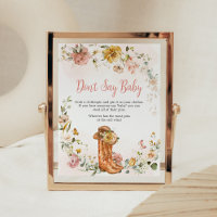 Floral Little Cowgirl Baby Shower Don't Say Baby