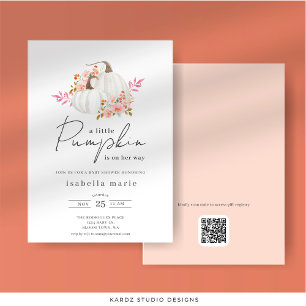 Floral Little Pumpkin Baby Shower Invitation