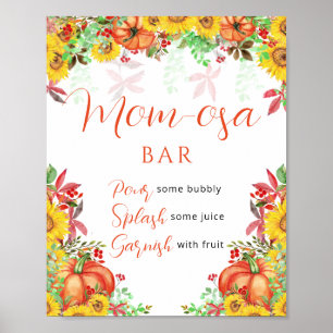 Floral little pumpkin Mum-osa bar Poster