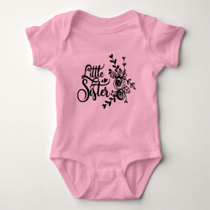 Floral Little Sister Baby Bodysuit