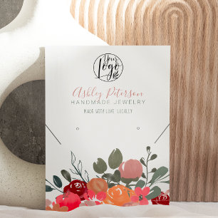 floral logo jewellery earring necklace Qr code boh Business Card