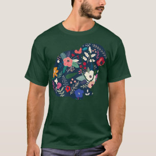 Floral Lop Eared Rabbit - Cute Bunny Lover  T-Shirt