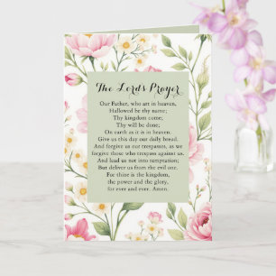 Floral Lord’s Prayer Christian Inspiration Card