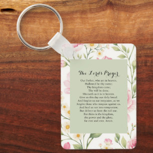 Floral Lord’s Prayer Christian Inspiration Key Ring