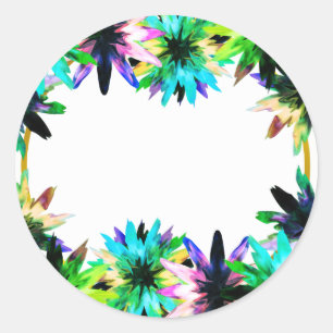 Floral Lotus Flower Watercolor Bridal Shower Classic Round Sticker