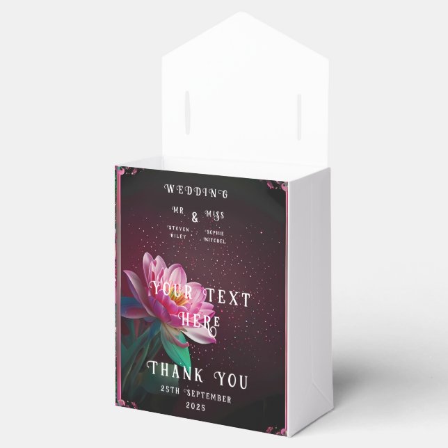 Floral Lotus Wedding Suite | Starry Night Romance Favour Box (Opened)