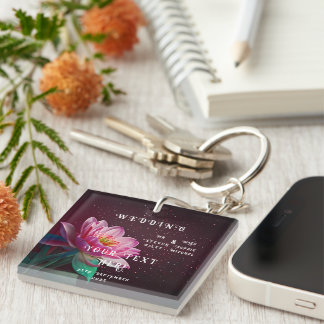 Floral Lotus Wedding Suite | Starry Night Romance Key Ring